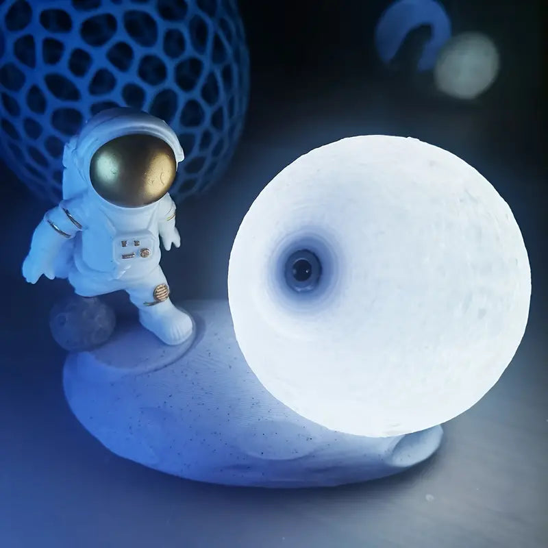 Veilleuse Astronaute Lune — Lampe Tactile Premium