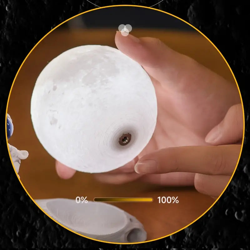 Veilleuse Astronaute Lune — Lampe Tactile Premium