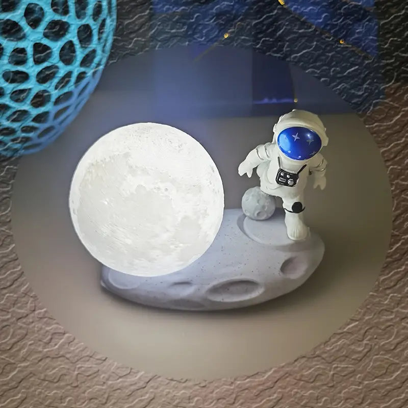 Veilleuse Astronaute Lune — Lampe Tactile Premium