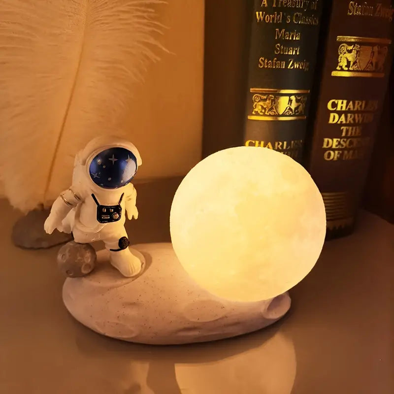Veilleuse Astronaute Lune — Lampe Tactile Premium