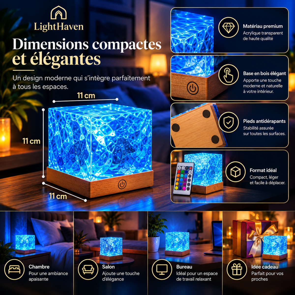AquaGlow – Lampe Projecteur Océan 16 Couleurs