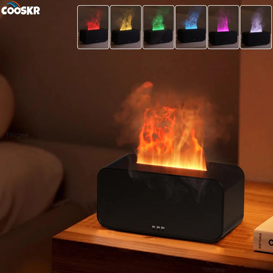 Diffuseur Flamme LED Aroma — Effet de Feu, Huiles Essentielles & Humidificateur