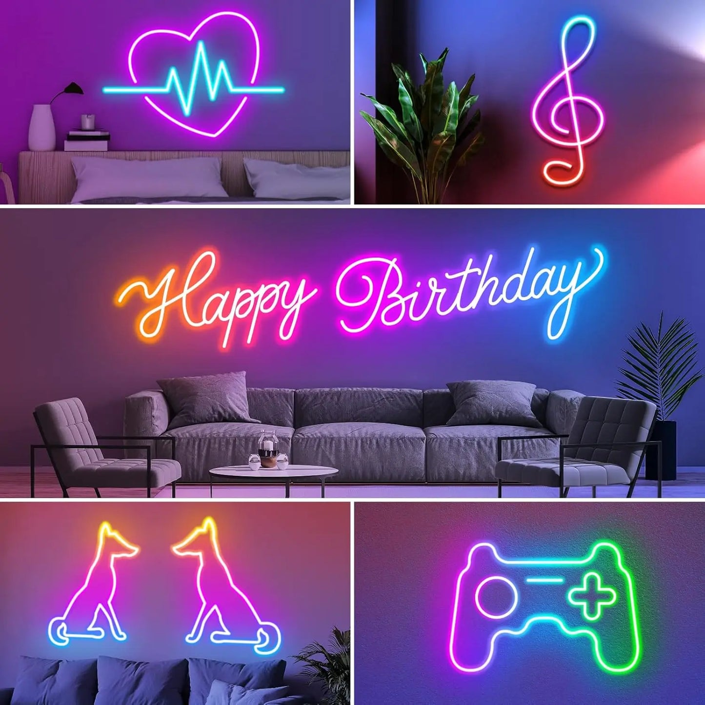 Ruban LED Néon RGB Musique — 5m, App Smartphone & Synchro Musicale