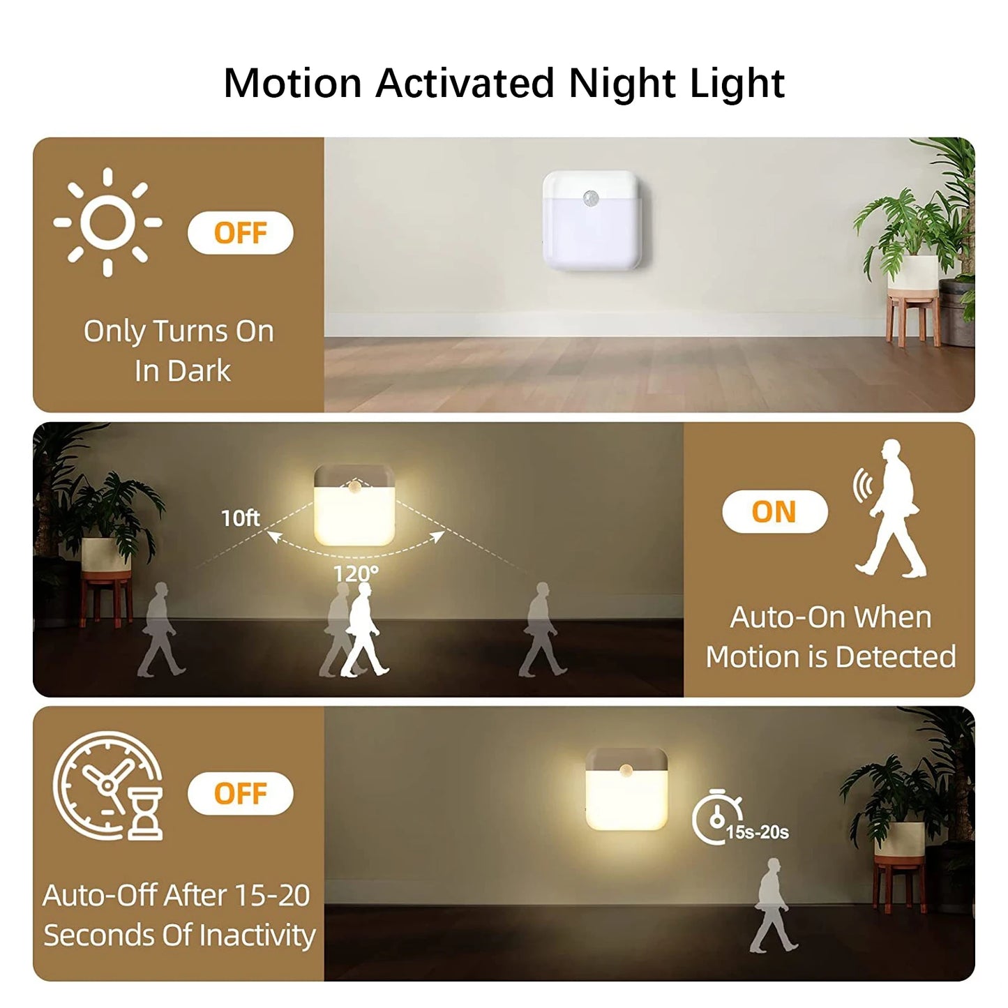 Veilleuse LED Intelligente – Détecteur de Mouvement Sans Fil Rechargeable