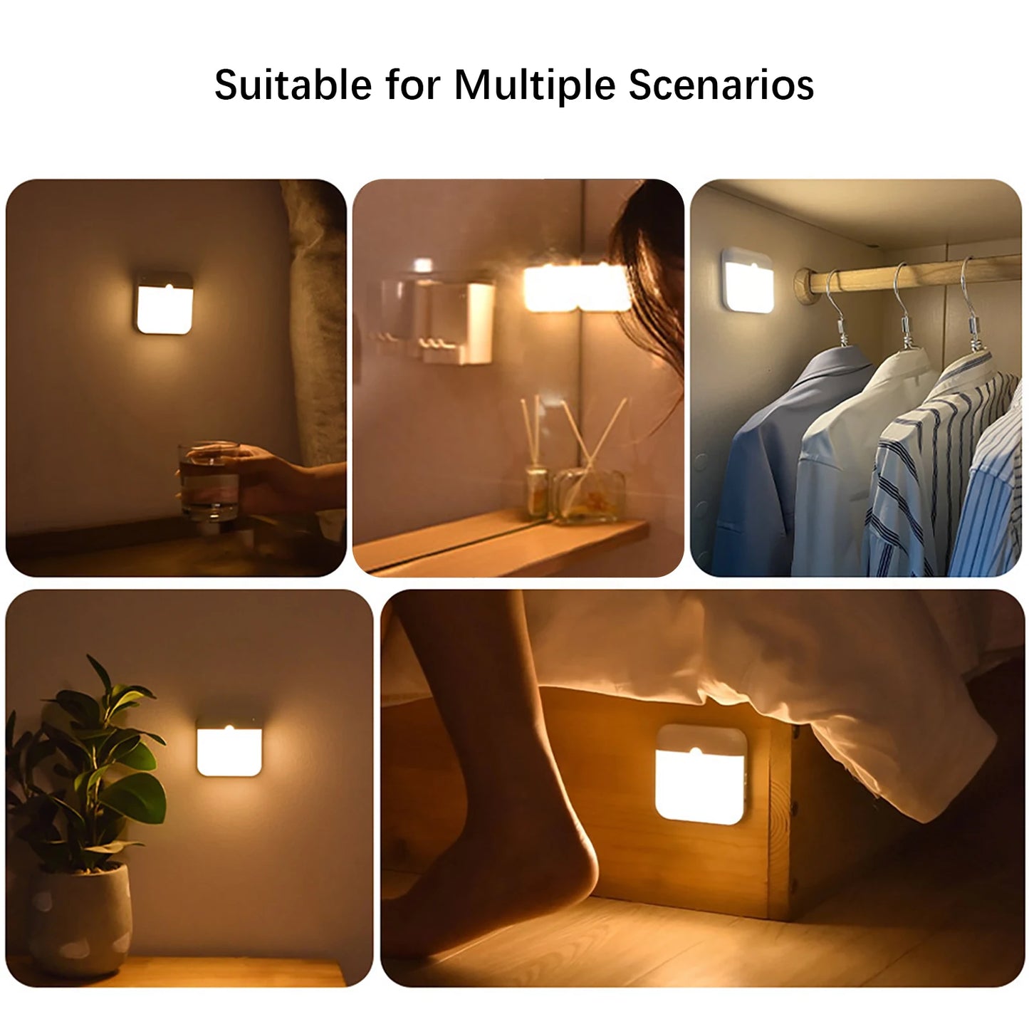Veilleuse LED Intelligente – Détecteur de Mouvement Sans Fil Rechargeable