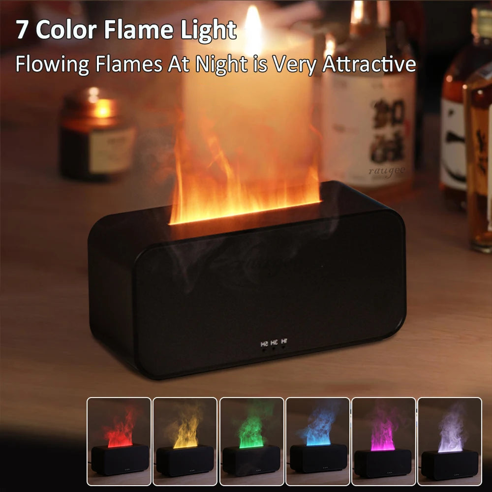 Diffuseur Flamme LED Aroma — Effet de Feu, Huiles Essentielles & Humidificateur