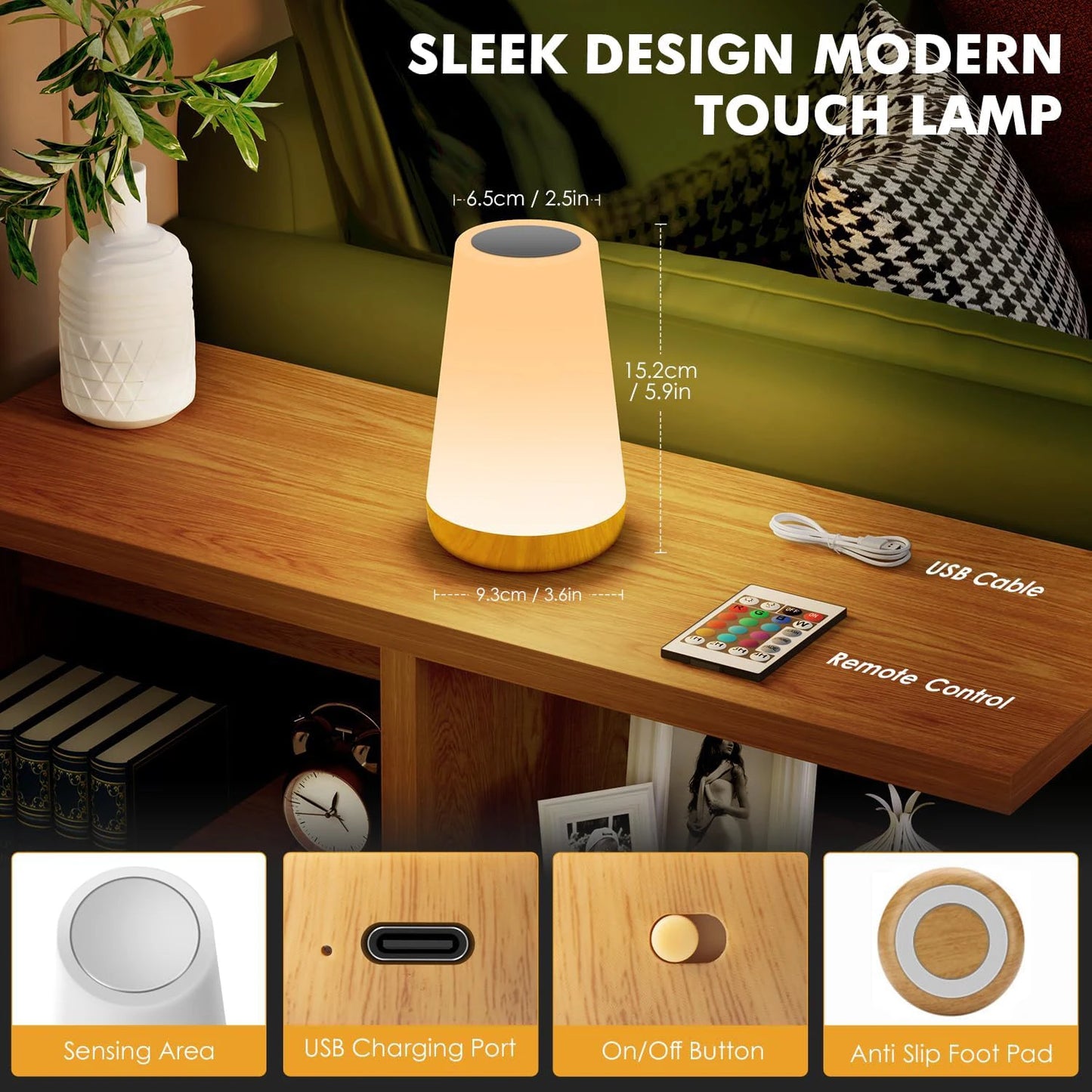 Lampe Ambiance RGB — 13 Couleurs, Télécommande & Tactile