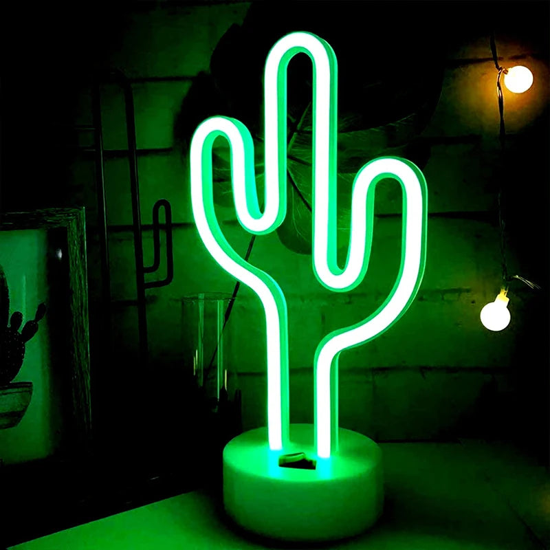 Lampe Cactus LED — Veilleuse Mignonne, Lumière Douce & Minuterie Auto