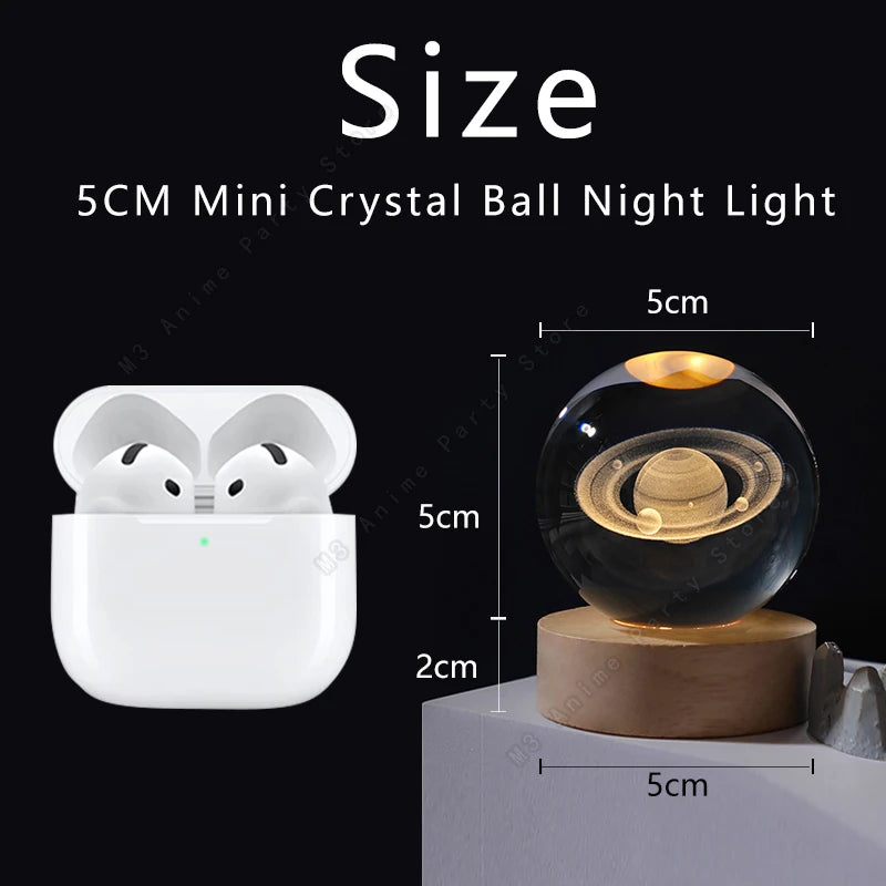 Boule Cristal 3D Galaxie LED — Système Solaire Gravé Laser & Base Lumineuse