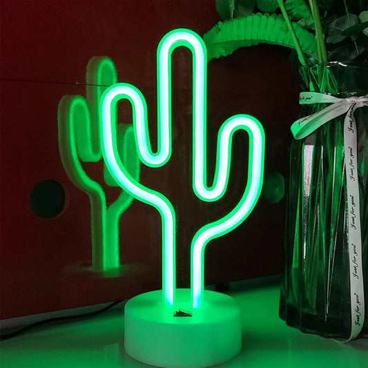 Lampe Cactus LED — Veilleuse Mignonne, Lumière Douce & Minuterie Auto