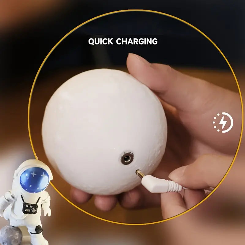 Veilleuse Astronaute Lune — Lampe Tactile Premium