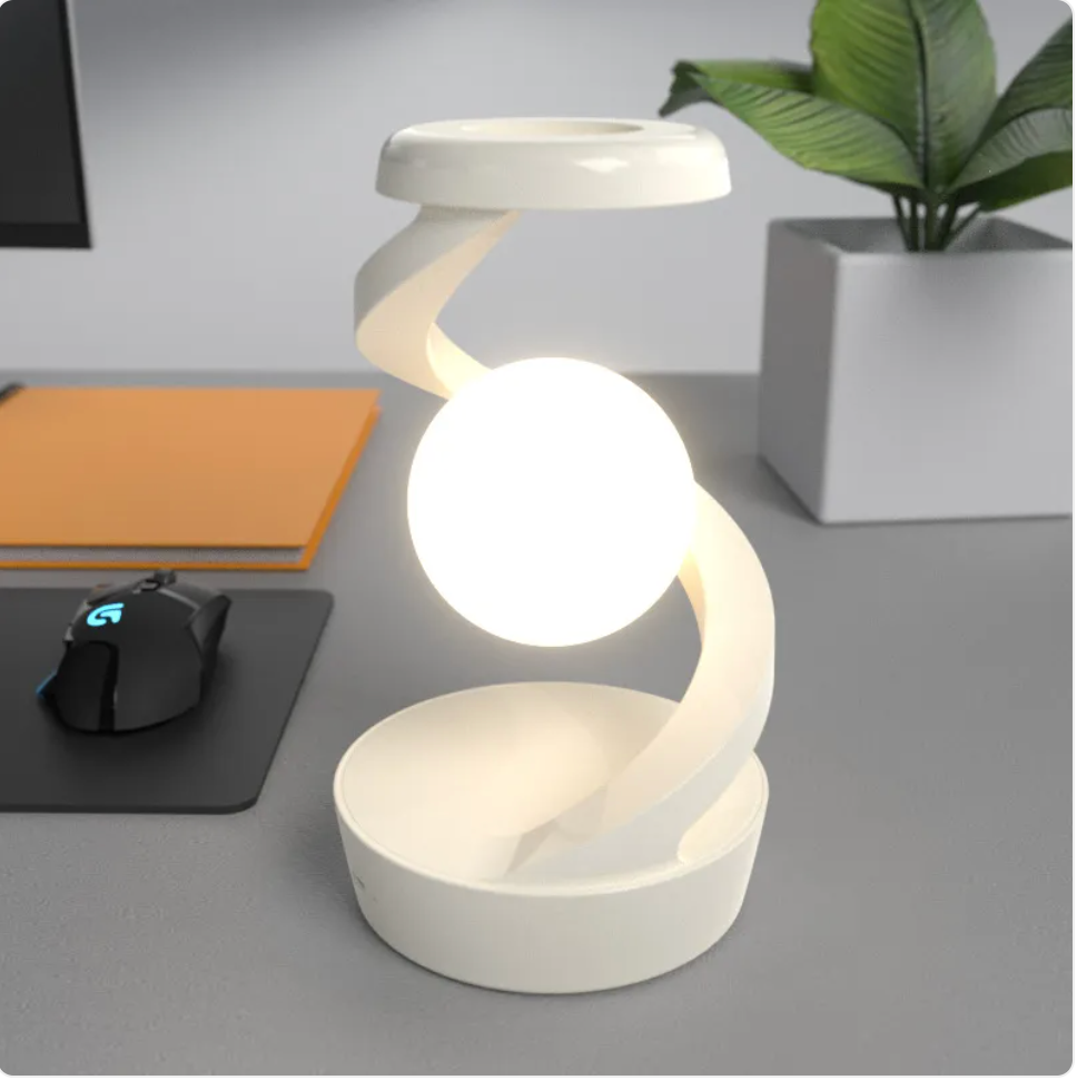 Lampe Lune Premium Rotative 🌙 — Chargeur Sans Fil Intégré