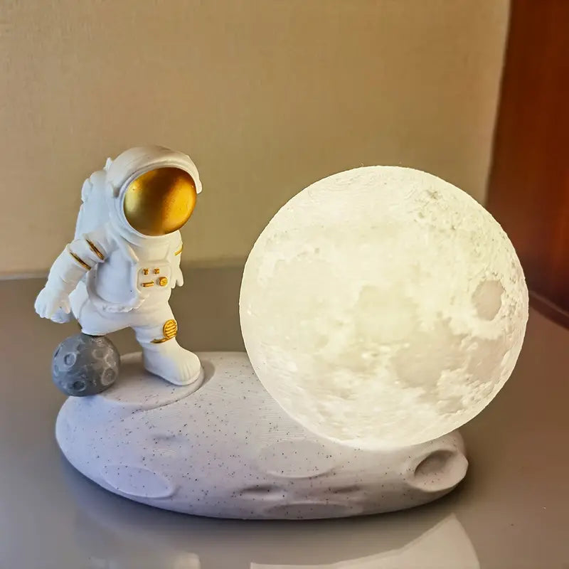 Veilleuse Astronaute Lune — Lampe Tactile Premium
