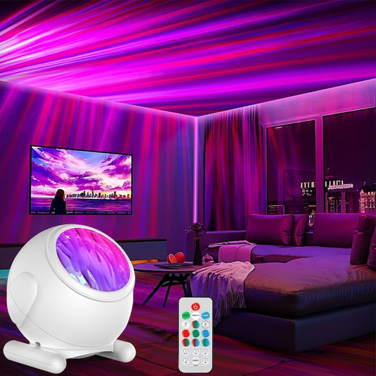 Projecteur Aurore Boréale LED avec télécommande et minuterie pour plafond