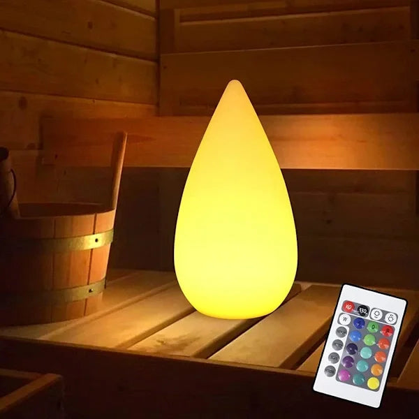 Lumière LED en forme de larme d'eau rechargeable avec contrôle tactile