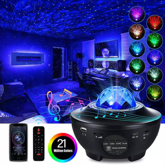 Projecteur d'étoiles plafond avec haut-parleur Bluetooth et télécommande